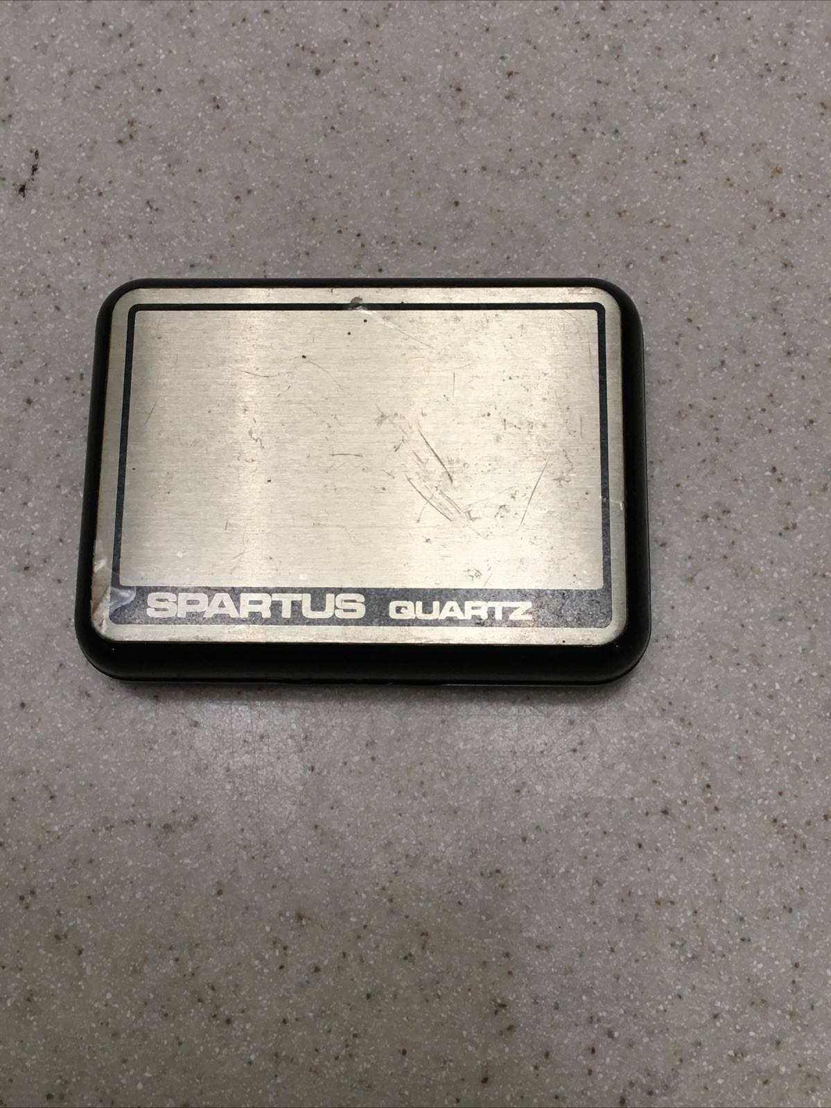 Spartus Quartz Travel Alarm Clock Black Clam Shell Snooze Button Techno 80's!