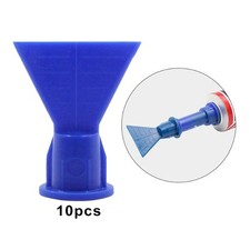 Set of 10 Wave Shape Cone Nozzle Spray Tip ABS Accessory Glue Tool Blue Durable