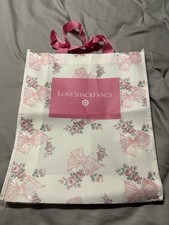 LoveShackFancy Floral Pattern Pink White Reusable Shopping Tote Bag