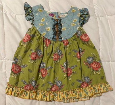 NWOT Matilda Jane Mix and Mingle Flutter Dress Girls Secret Fields HTF Size 2