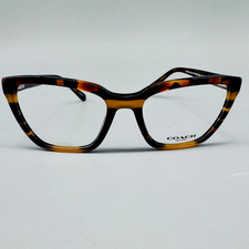 COACH HC 6109 5440 Woman's Eyeglasses - 52-18-135mm Blk Amber GltrVarsity Stripe