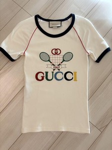 GUCCI テニスモチーフ Tシャツ　サイズ 美品 Gucci T Shirt Tennis Logo 20SS Pink S Size Used From Japan