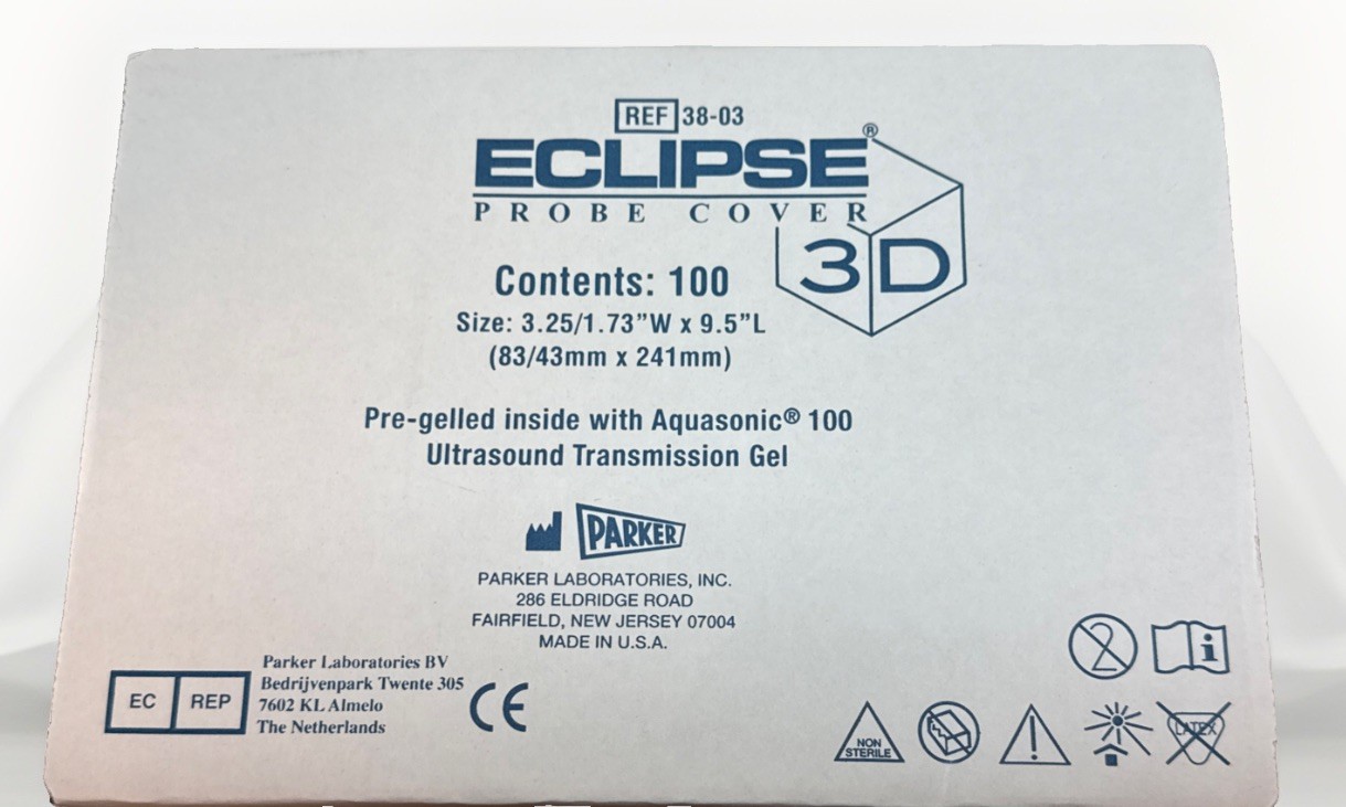 Eclipse Ultrasound Probe Cover 2-1/2 Inch tapered to1-3/4 X9-1/2Inch 38-01 (2pk)