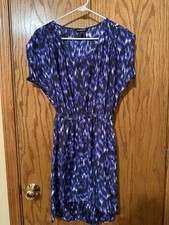 Express Women’s Blue Printed Cap Sleeve Dress- Size XS