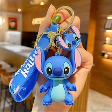 Disney Stitch PVC Keychain Figure Backpack Clip Keyring Pendant Wristlet