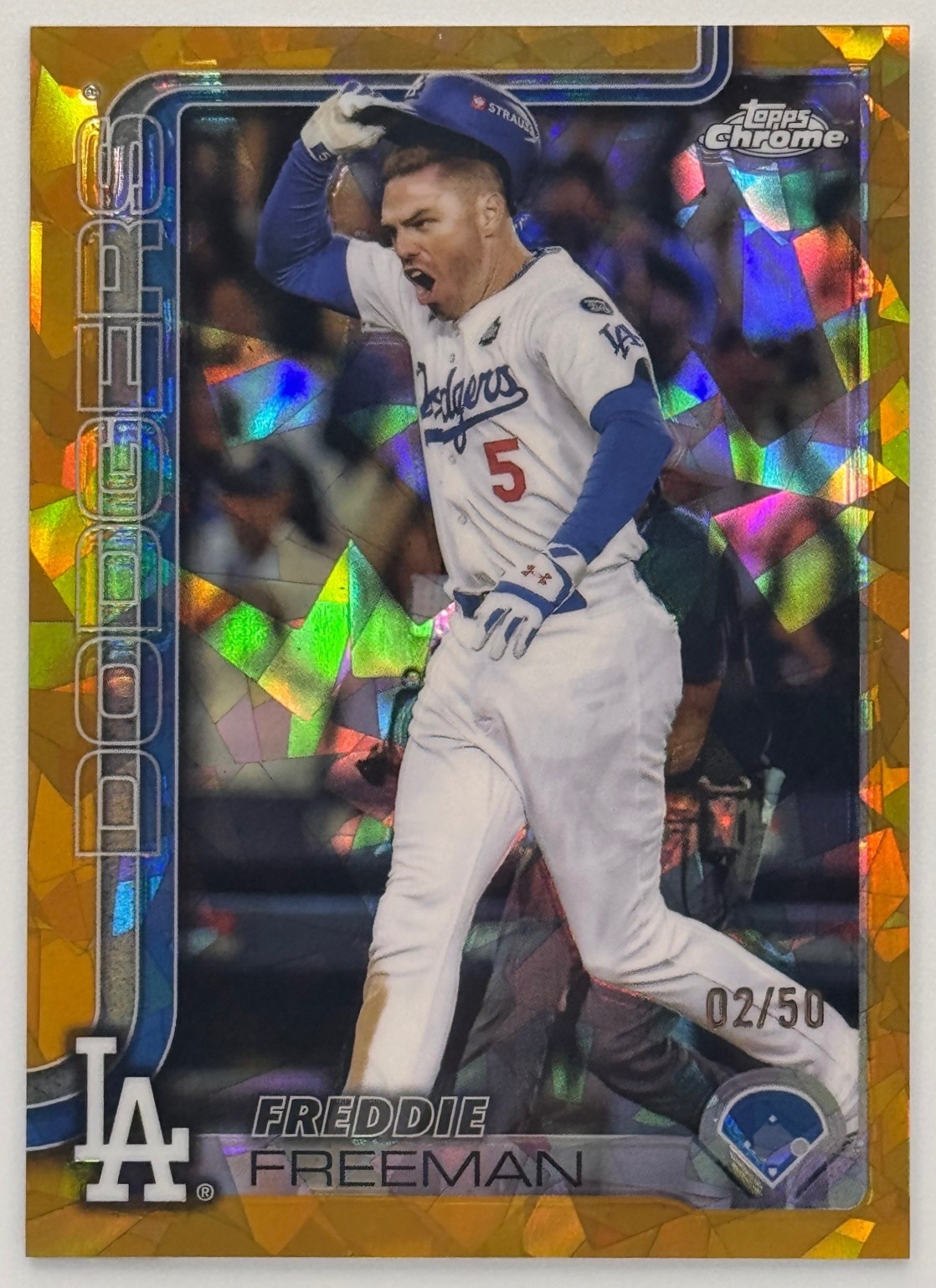 2025 Topps Chrome Sapphire Freddie Freeman Image Variation Gold /50 Dodgers