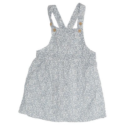 H&M, Latzkleid, Größe: 92, Blau/Weiß, Baumwolle, Blumen, Mädchen #jhK
