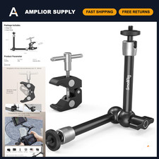 9.8" Magic Arm Clamp Kit for Cameras - 1/4"  3/8" Threaded Mounts, Adjustable S
