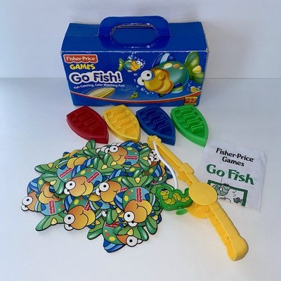 Fisher Price Games Go Fish! Complete Color Matching Game Fishing Pole Rod Boats