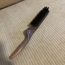Vtg Styling Hair Brush Thumb Grip sparkle brown Nylon Bristles Vintage 8.5  