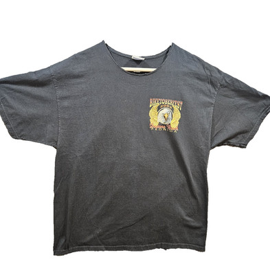 Vintage Biketoberfest 2003 Black Graphic T-Shirt Eagle USA Size XL Biker