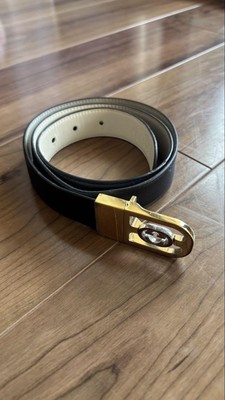 GUCCI Reversible Belt GG Logo Gold Hardware Buckl Black  display picture 1