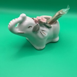 Super Cute Elephant With Rose Toothpick Holder Ceramic