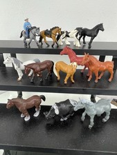 Safari LTD 2 mini horse Lot 12 Animal Figurine farm toy figure 1990s Retired