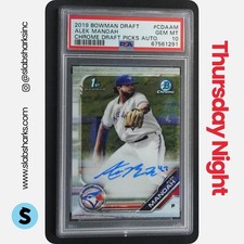 2019 BOWMAN DRAFT #CDA-AM ALEK MANOAH CHROME PICK AUTO 1ST PROSPECT PSA 10