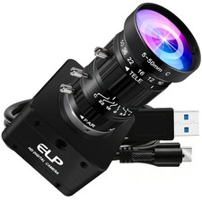 ELP High Speed 4K 60FPS USB Camera Manual Zoom Webcam for Computer, Mini UVC 216
