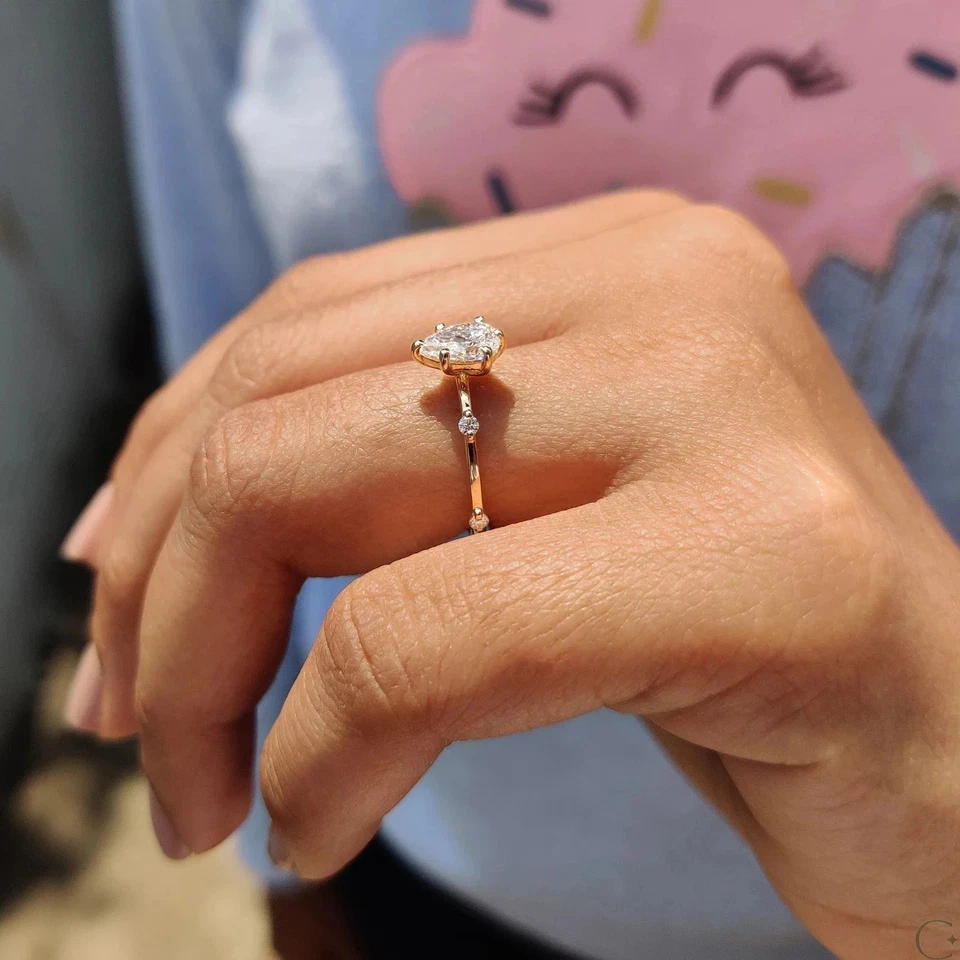 2.10 Ct Pear-Cut  Lab Grown Diamond Solitaire Wedding Ring 14K Yellow Gold - Image 4 of 4