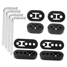 12PC Universal Exhaust Hangers Kit - Complete 12PC Rubber Brackets Set with 2