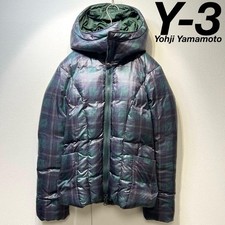 USED RARE, EXCELLENT CONDITION Y-3 CHECK LOGO QUILTED DESIGN DOWN JACKET VERYG