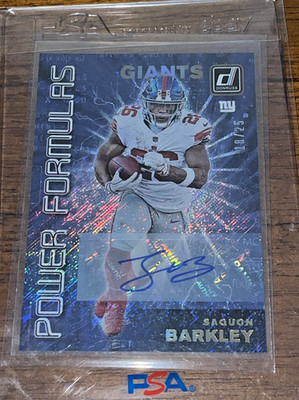 RARE SAQUON BARKLEY /25 AUTO CARD POWER FORMULAS 2019 DONRUSS EAGLES GIANTS