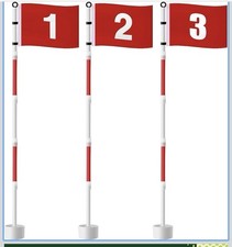 6ft Golf Flagstick Set Numbered Flags Poles 5-Section Portable Putting Green