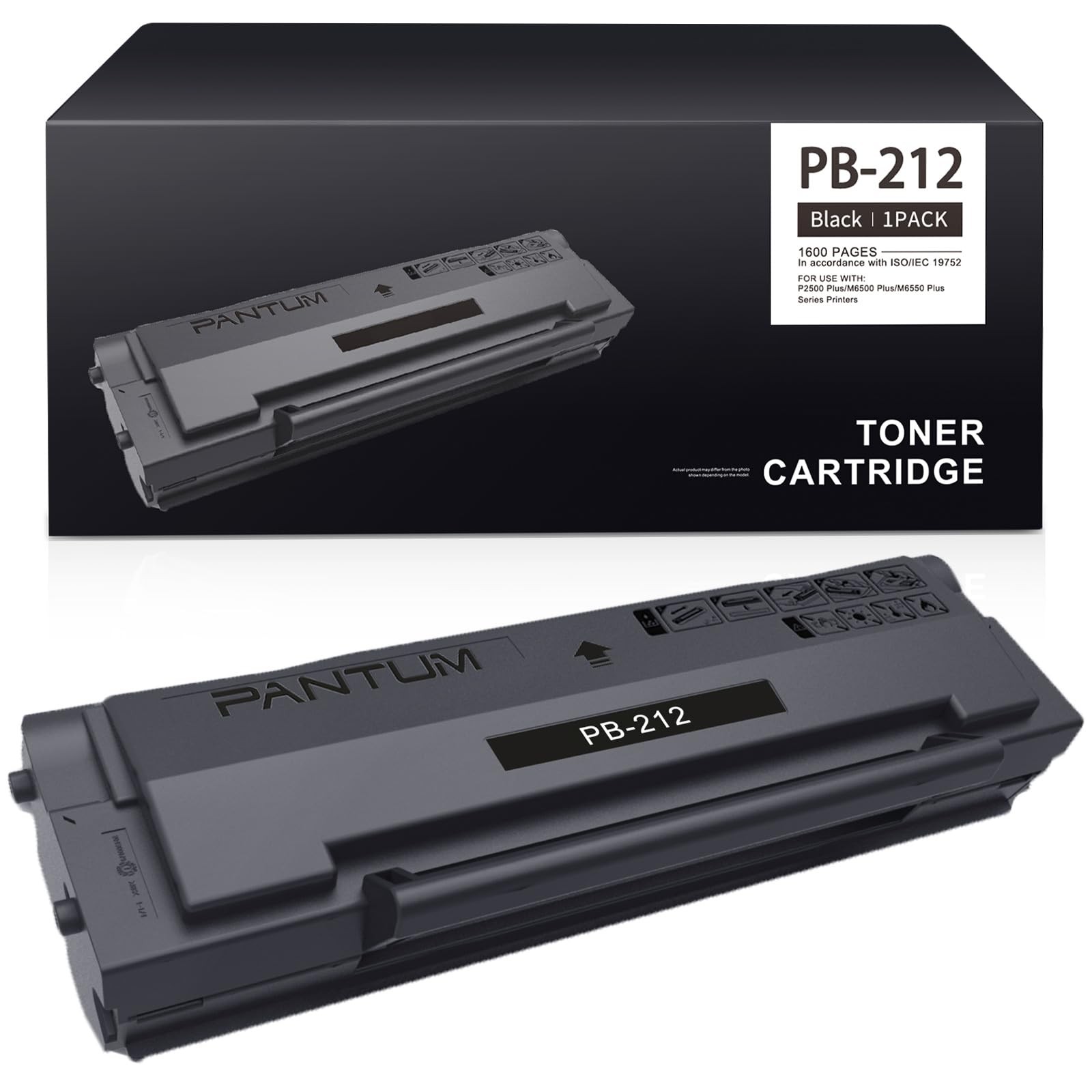 PB-212 Black Toner Cartridge for P2502W & M6502NW Printers - 1600 Pages