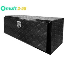 48x17x18 Black Aluminum Truck Tool Box For Camper Flatbed Trailer Truck Rv