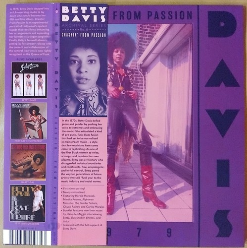 Betty Davis Crashin' For Passion LP Vinyl 1979 Light In The Attic 2023 Miles - Foto 2 di 9