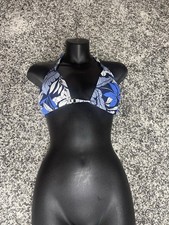 Aerie American Eagle Bikini Triangle Top Blue Floral String Tie XL NWT