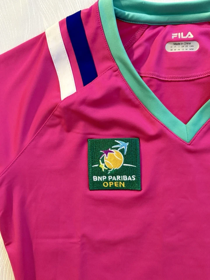 FILA Women’s Tennis Dress M BNP Paribas Open Pink Blue White Athletic - Image 3 of 4
