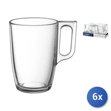 6x Mug In Vetro Temperato Trasparente Nuevo Cl32