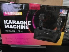 MASINGO Karaoke Machine for Adults and Kids with 2 Wireless. Presto G2 Black