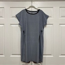 T by Talbots Zip Pocket Adjustable Waist Geometric Midi Dress Womens Size Large