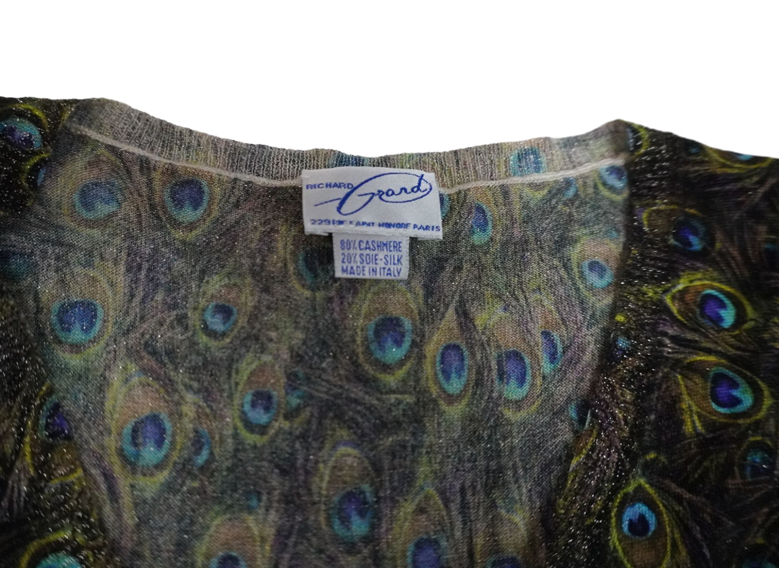 Vintage Richard Grand Peacock Cashmere/Silk Mix Blouse Size Small image 4