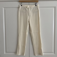 Zara Women  s Split Hem Cream Trousers Pants Size S NWOT Modern Career Wear