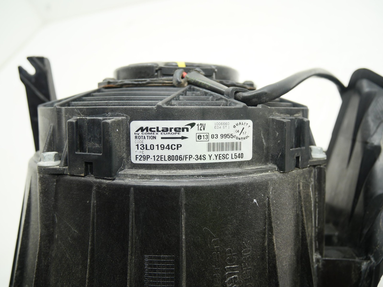 Used Rear Driver Auxiliary Cooling Fan Motor 2016-2021 McLaren 570S Duct LH OEM