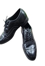 Johnston Murphy Men's Black Leather Wingtip Brogue Oxford Shoes Size 9 D/B USA