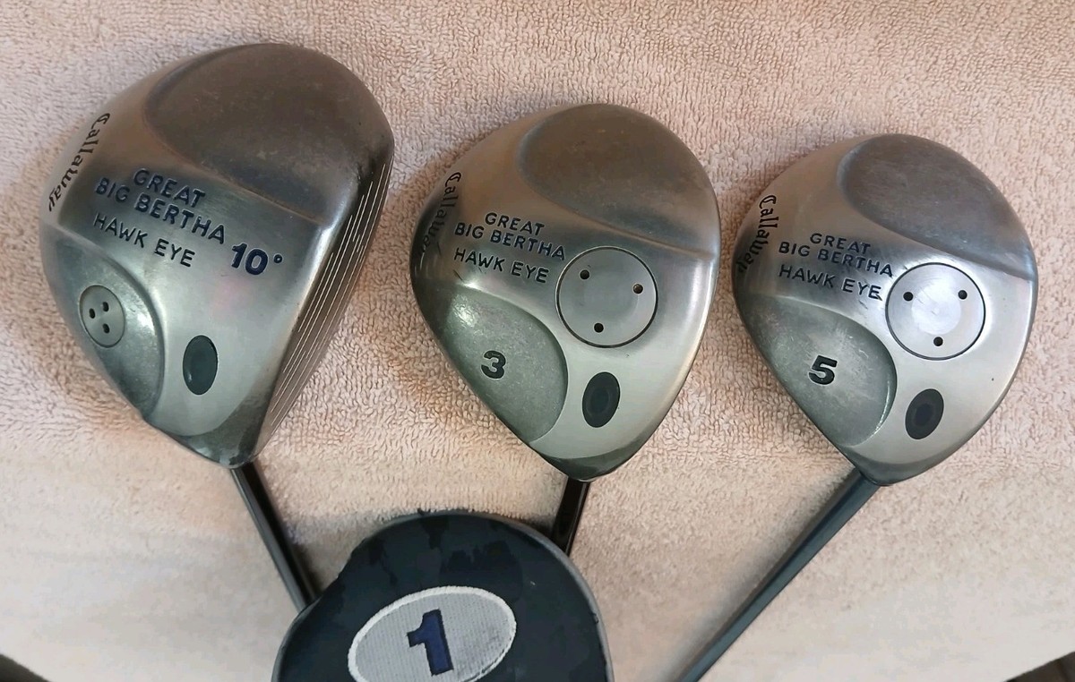 TZ GOLF - Callaway Great Big Bertha Hawkeye 10*, 3 & 5 Woods, SET