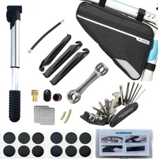 Bike Repair Kit,Mini Bicycle Pump, Bike Tire Repair Tool Kit Contains 16-in-1 To