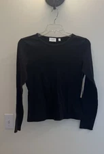 Cyrus Essentials Black Ribbed Long Sleeve Top – NWT Large