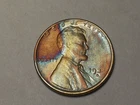 1937-S  @  Stunning"  Pink and blue  colors on this old Lincoln Penny.333