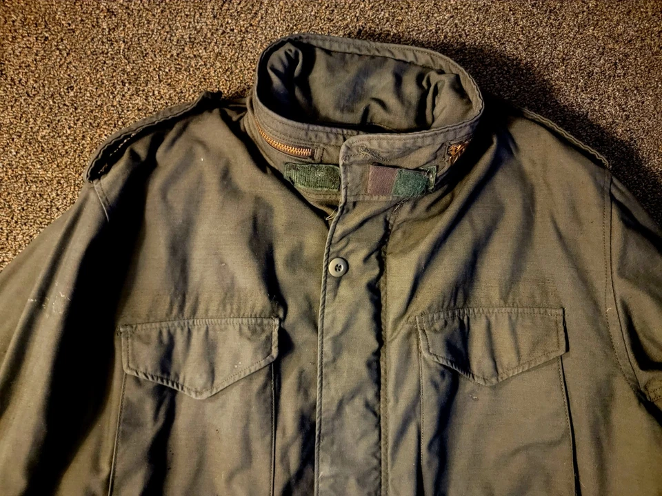 Vtg M-65 Field Jacket Lg Reg Well Dyed Black US Army Cold Weather Jacket Alpha - Image 2 of 4