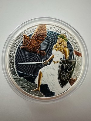 5 Mark 2022 Germania   Blue Colorized   1oz