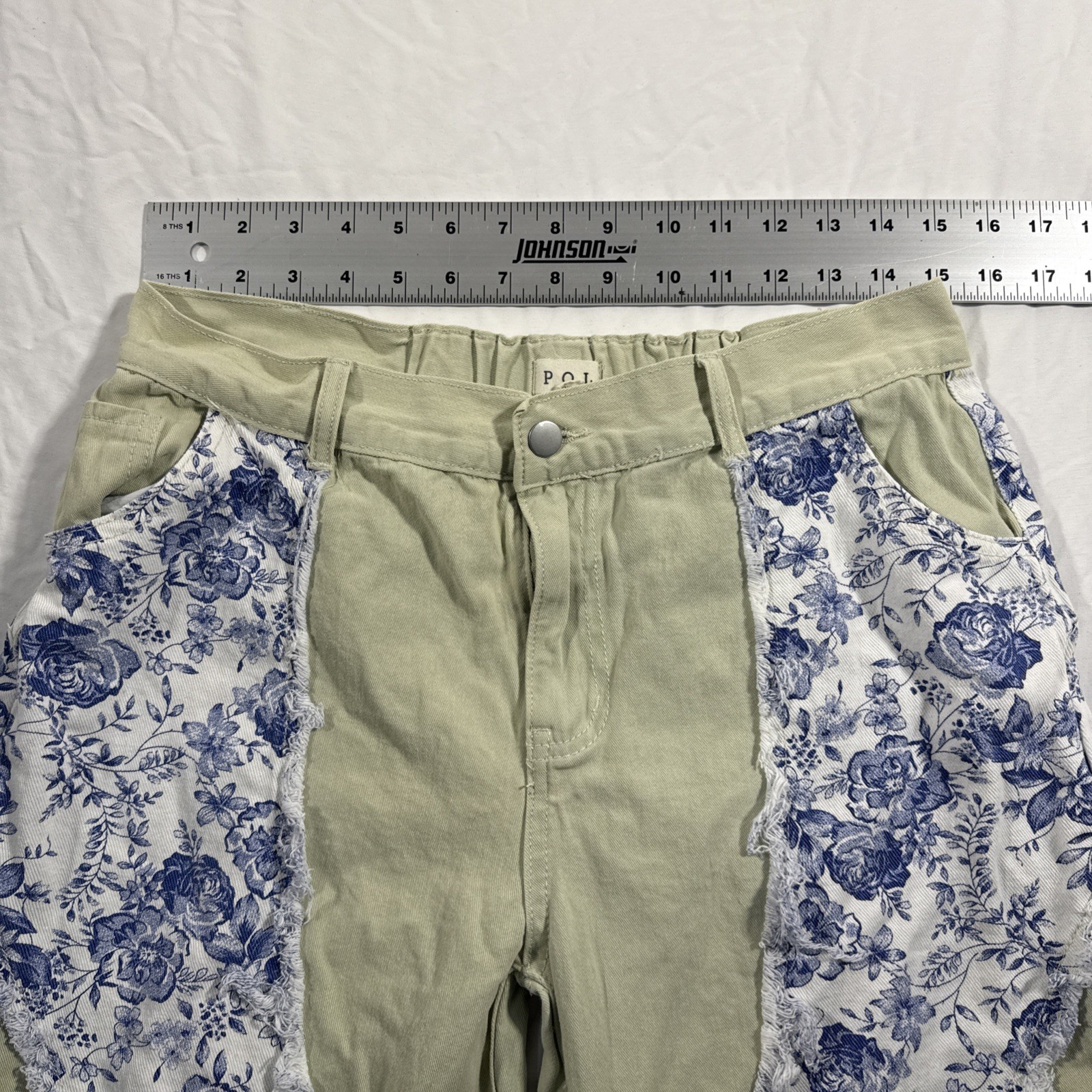 POL Patchwork Floral Print Pants Flared Wide Leg … - image 5