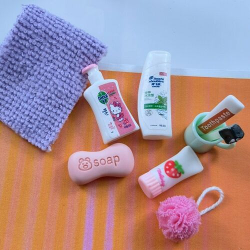 Scale Dolls House Miniatures Shampoo Liquid Soap Toothpast Towel Bathroom 1:12 - Picture 1 of 11