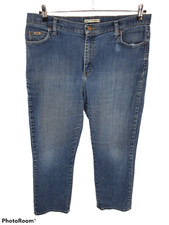 Lee Jeans Womens Size 16 Relaxed Straight Leg High Rise Dark Wash