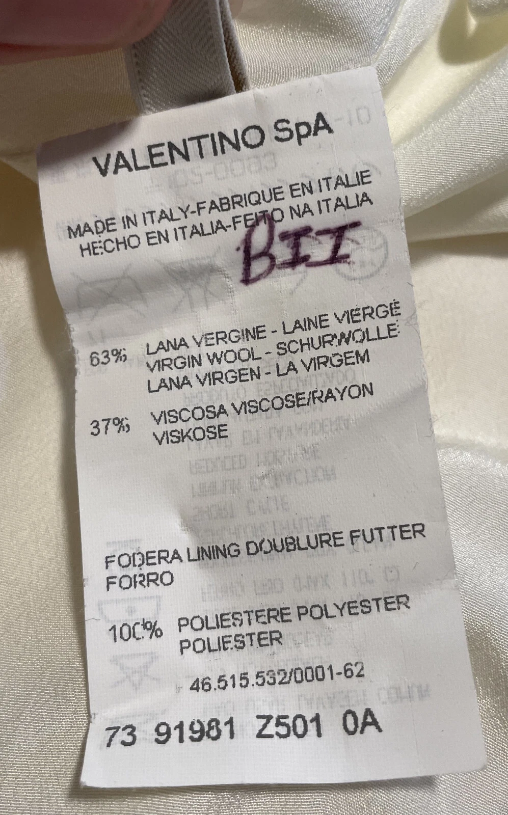 Gonna dritta vintage Valentino misto lana avorio donna 8 lusso