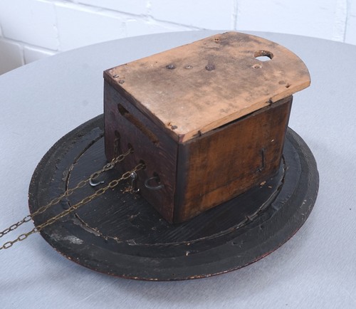 Biedermeier Wanduhr Pendeluhr Kettenzug 2 Gewichte Halbstundenschlag 1830er J. - Picture 10 of 14