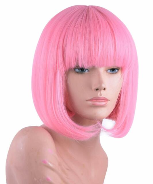 10 Inch Short Straight Bob Hair Wig Pink Synthetic - High Quality ...