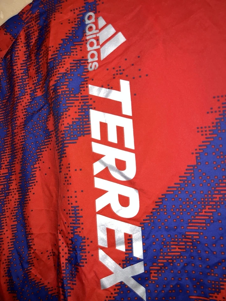 Adidas AGR Windbreaker Jacket HJ7620 Blue Red Terrex Parley XL Trail Running - Image 3 of 4